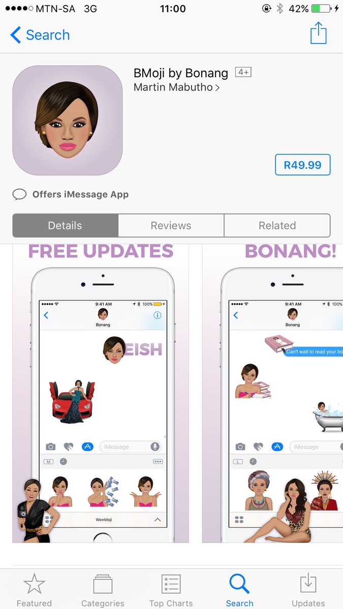 HRH_Katlego's tweet image. #Bmoji by Bonang is now available on App Store, iOS and android users 👑🐝... Go get your life boo!