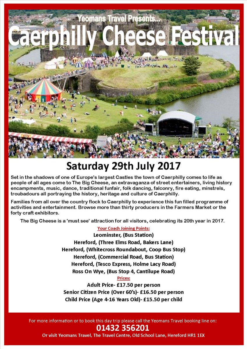 Caerphilly Cheese Festival
Saturday 29th July 2017
It's not just for cheese lovers!