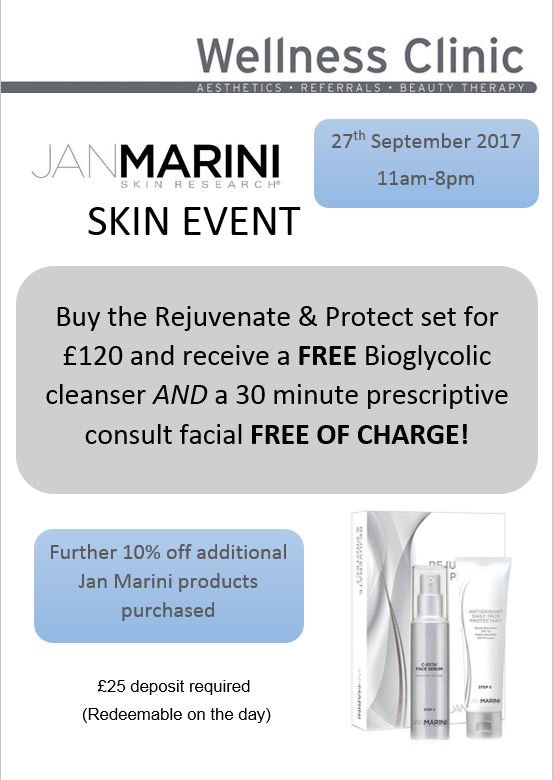 Book in now for our Rejuvenate and Protect Skin Event on 27th September. Limited spaces so call now to book on 01245 349933 -Don't miss out!
