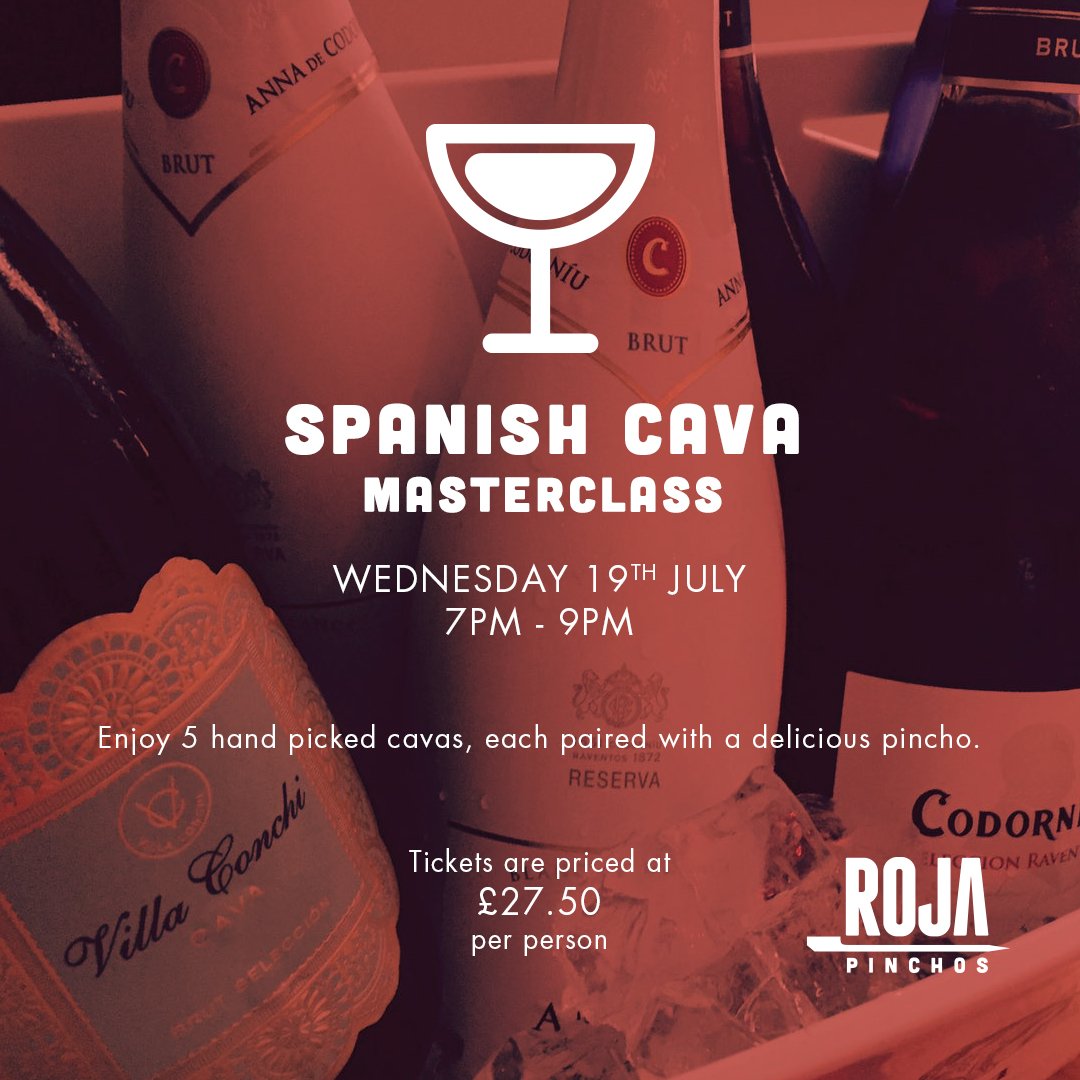 RojaPinchos's tweet photo. We still have a couple of places left on our cava master class this evening. 

Send us a message to book....

#cava #fizz #spain #summer https://t.co/TANfu0K4nP