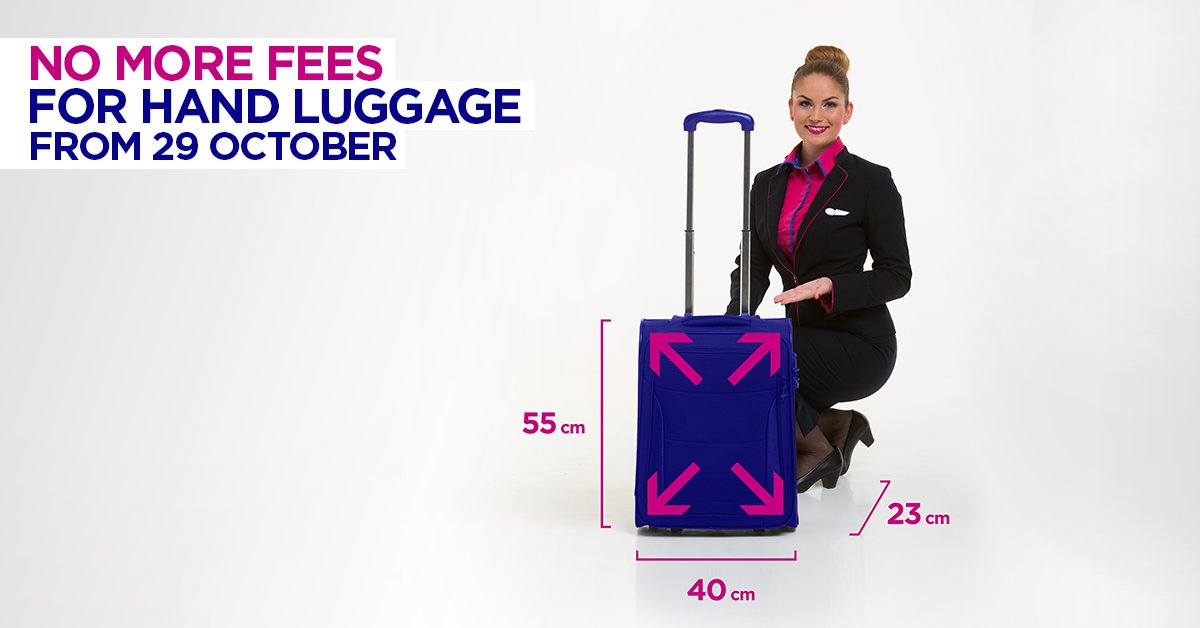 Wizz Air on X: "#WIZZNews: no more fees for hand luggage from 29 October!  More at: https://t.co/zzWeO0P8Q6 and https://t.co/jK5nA37BFl  https://t.co/nV062ubBW9" / X