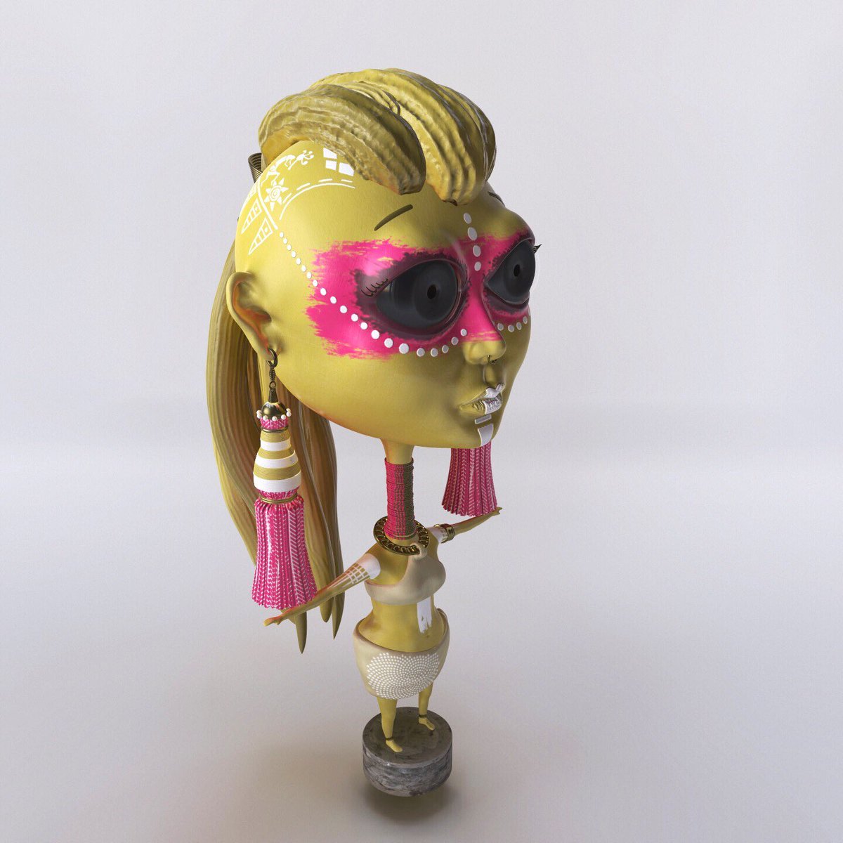 innyspa's tweet photo. This girl, my character design🔮📿👻 #painting #character #design #aft #cartoon #art #c4d #modeling #sculpting #graphic #3d #render #CGI #game https://t.co/obkJ9dwNpm
