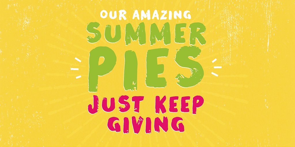 Do some good this summer! Eat a pie to give a pie <a href="/UKHarvest/">UKHarvest</a> bit.ly/2stko33 #pieforapie <a href="/VolunteersWeek/">Volunteer's Week</a> <a href="/surplussupper/">Surplus Supper Club</a> <a href="/SoupBristol/">Bristol Soup</a>