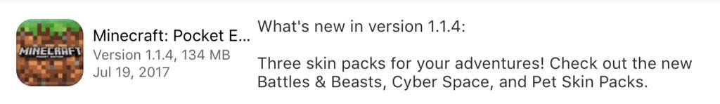 mcpeupdatesblog's tweet photo. #MCPE 1.1.4 Out Now! https://t.co/5pxf6FDRMB