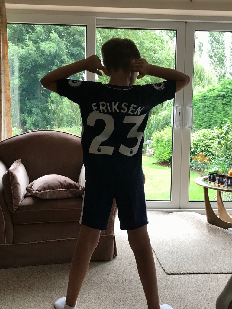 SenorChip's tweet photo. @ChrisEriksen8 my 8 year old all ready for the new season #COYS https://t.co/G8UxfVimAR