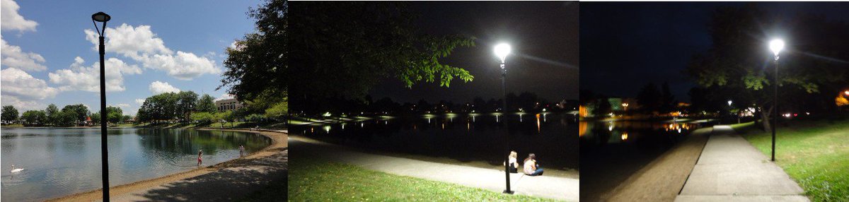 New application pics of post top area light feedback,now? they are standing on the street near Lake Anna and enjoying the beautiful sight: )