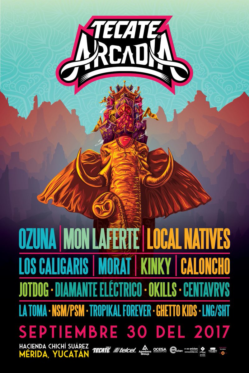 AscencioMX's tweet photo. De esta manera queda el cartel del festival TECATE ARCADIA!! https://t.co/jRW6DD6rdQ