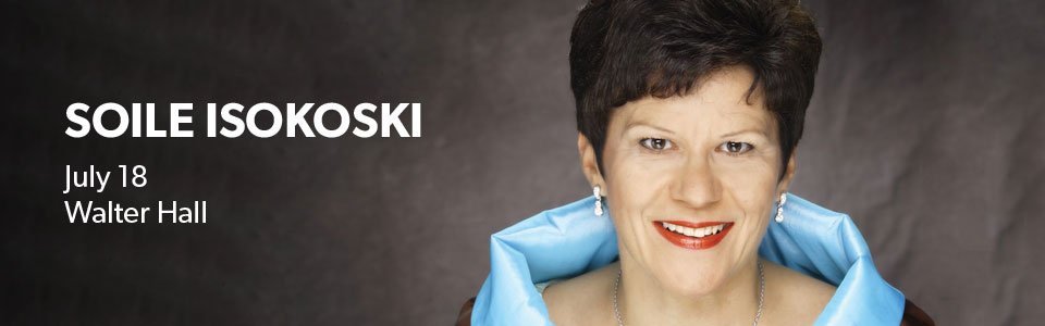 jgombita's tweet photo. My first concert at @TSMFestival was Finnish lyric soprano Soile Isokoski, last night at Walter Hall. Bliss! Especially Sibelius. #TSMF2017 https://t.co/QLDrqYxXa6