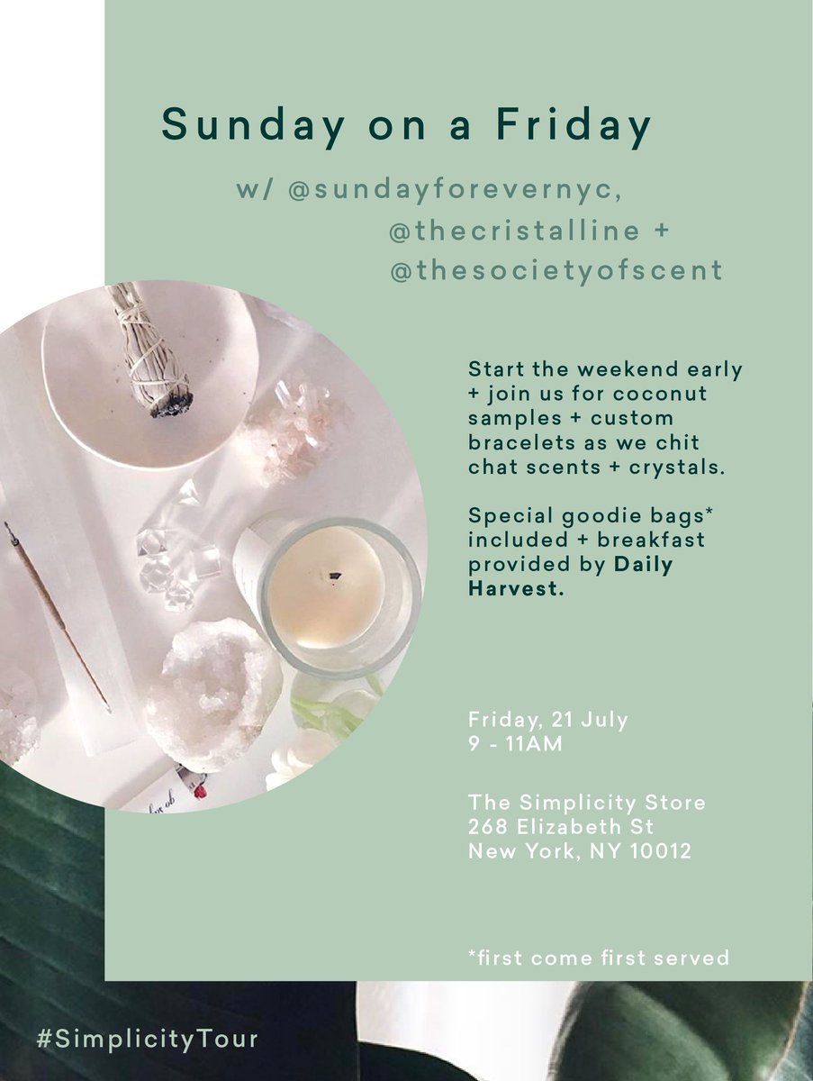 thisisADAY's tweet photo. NY! We're hosting breakfast club w/ @SundayForeverNY on Friday. Join us for breakfast, bracelets, crystals + more: https://t.co/GnWiLJQxvC https://t.co/uIVF6uccTa