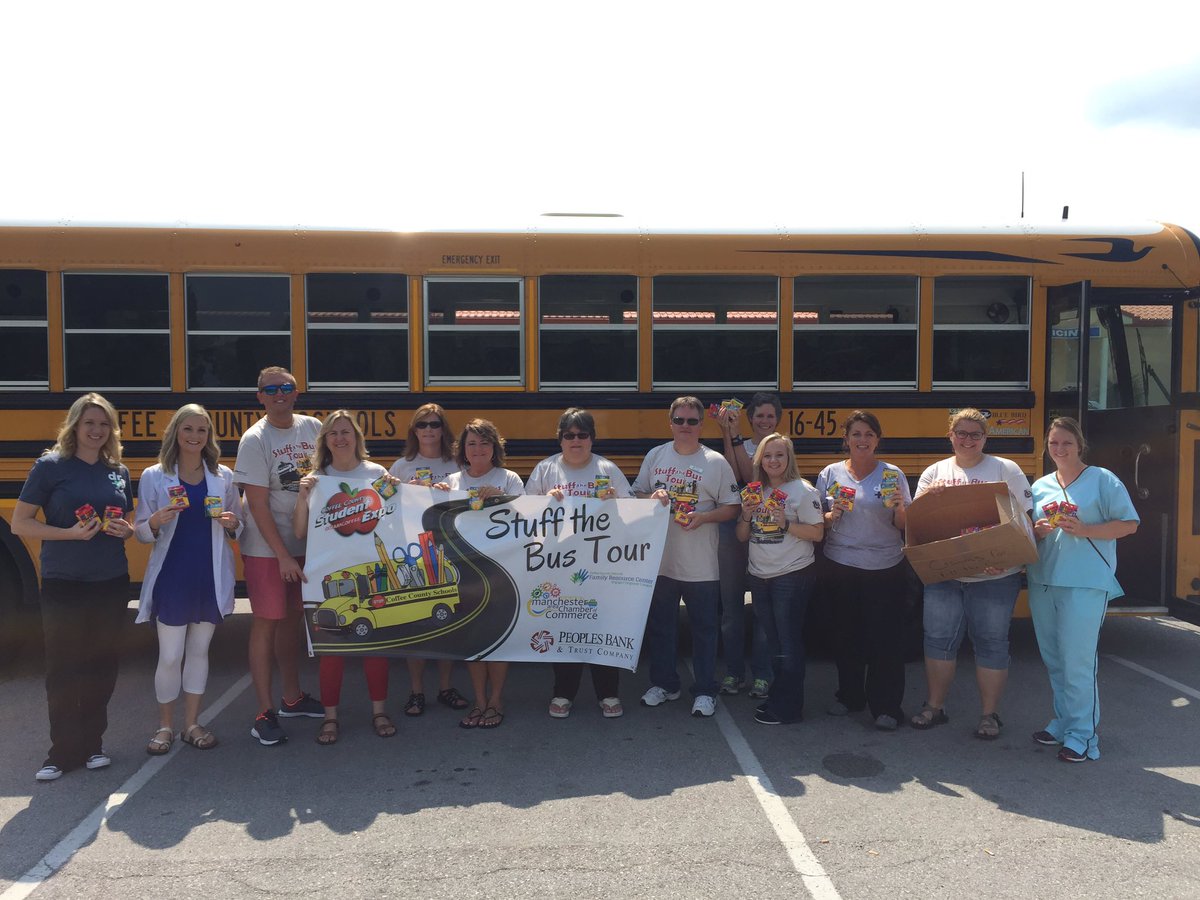 ManchesterTimes's tweet photo. Trussler's Family Medicine donates a large box of crayon packs to Coffee Co. Schools. https://t.co/3aEfg9P0cr