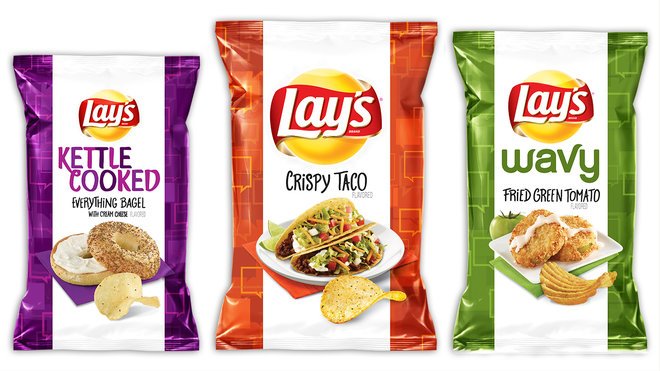 foodandwine's tweet photo. We tasted the finalists for Lay's newest potato chip flavor. https://t.co/9L7q1UiHkq https://t.co/rpT9srgnQw