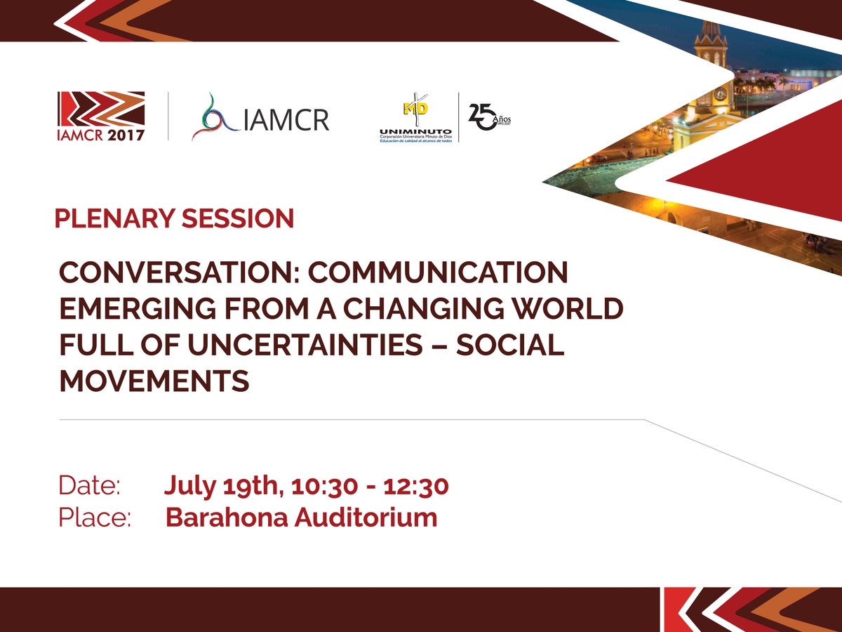 IAMCR2017's tweet photo. Right now ¡CONVERSATION! Communication emerging from a changing world full of uncertainties - social movements @IAMCR2017 https://t.co/h8pGCpHr8F