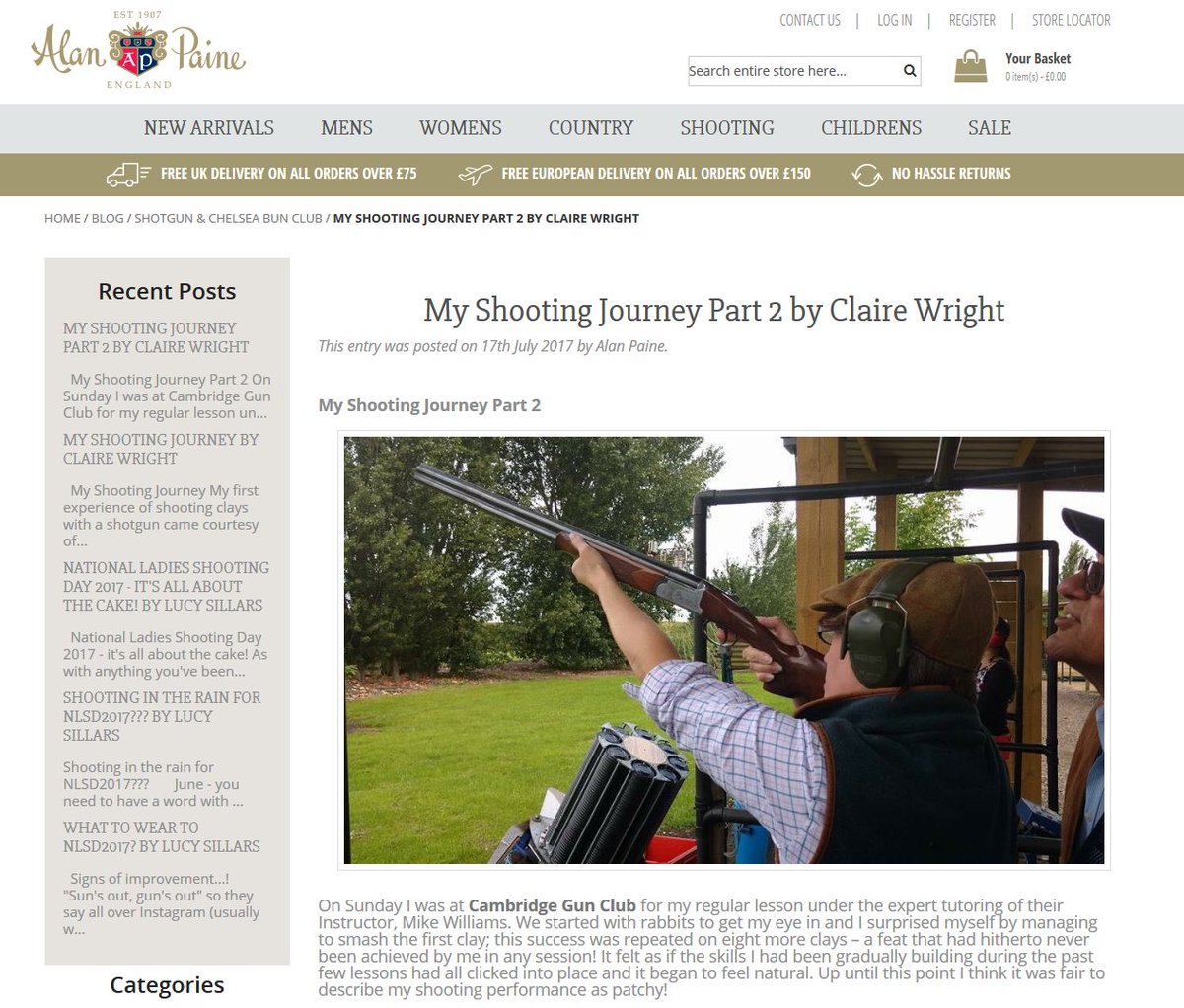 Have you had a chance to read @ChelseaBunClub member Claire Wright's second blog yet? alanpaine.co.uk/blog/my-shooti…