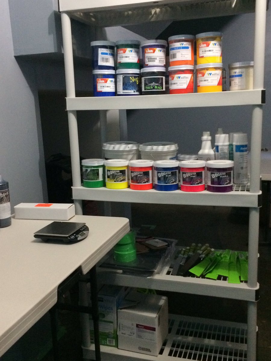 integrity_ink's tweet photo. Let's get printing! #inkslingers #integrityink #plastisol #waterbasedink #discharge https://t.co/X1UK9FL74B