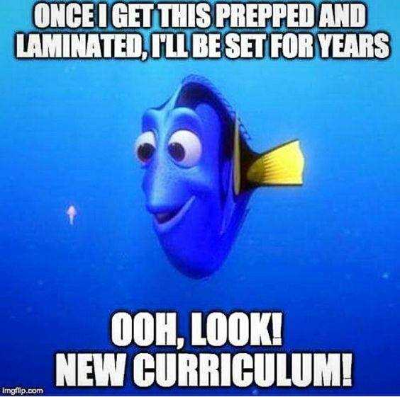 TeamPrimaryTI's tweet photo. Those curriculum changes... #edchat #education #teachermemes #teacherjokes https://t.co/WmRBdHUaUK