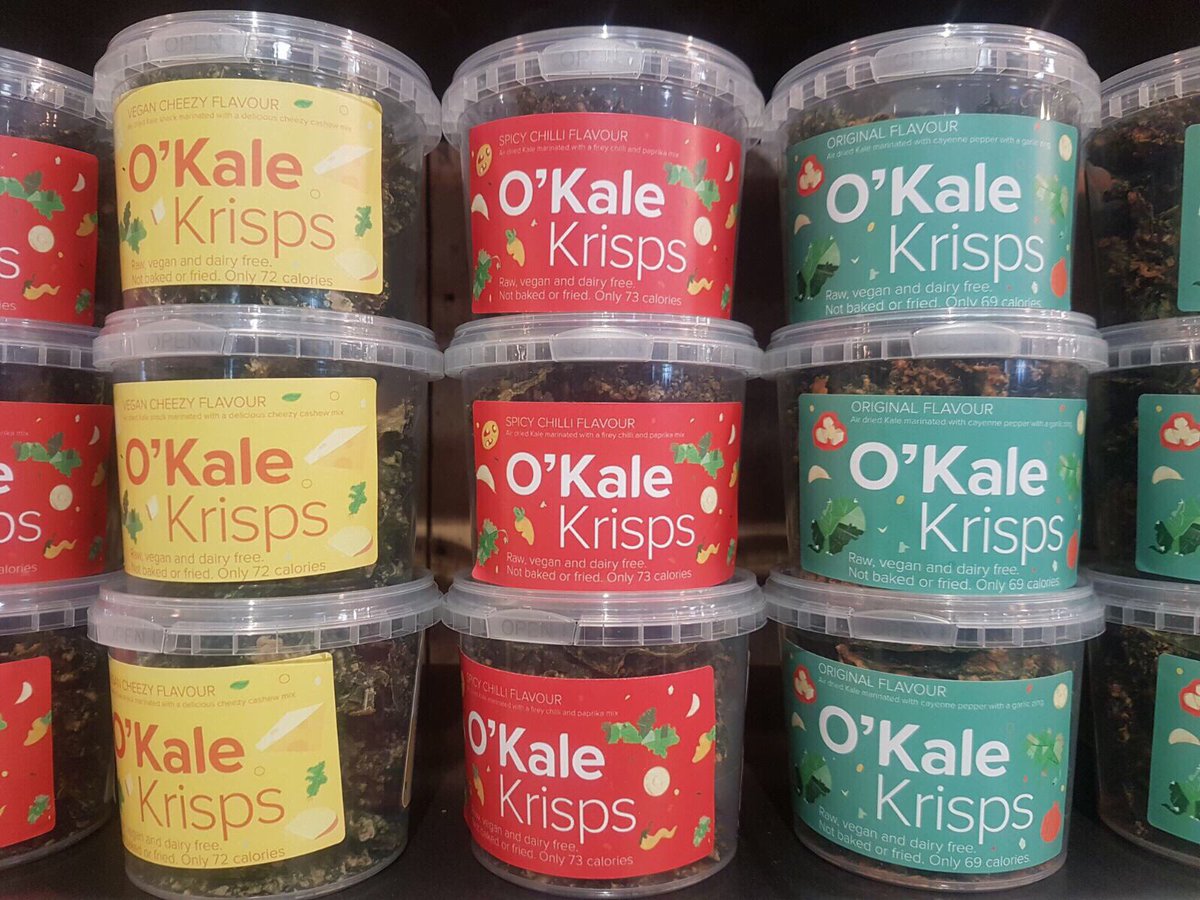 Joycesgalway's tweet photo. New flavours of @OKaleKrisps now available in our Knocknacarra store - Spicy Chili &amp; Vegan Cheezy.

#JoycesSupermarkets #OKaleKrisps https://t.co/hd4S0gbJdc