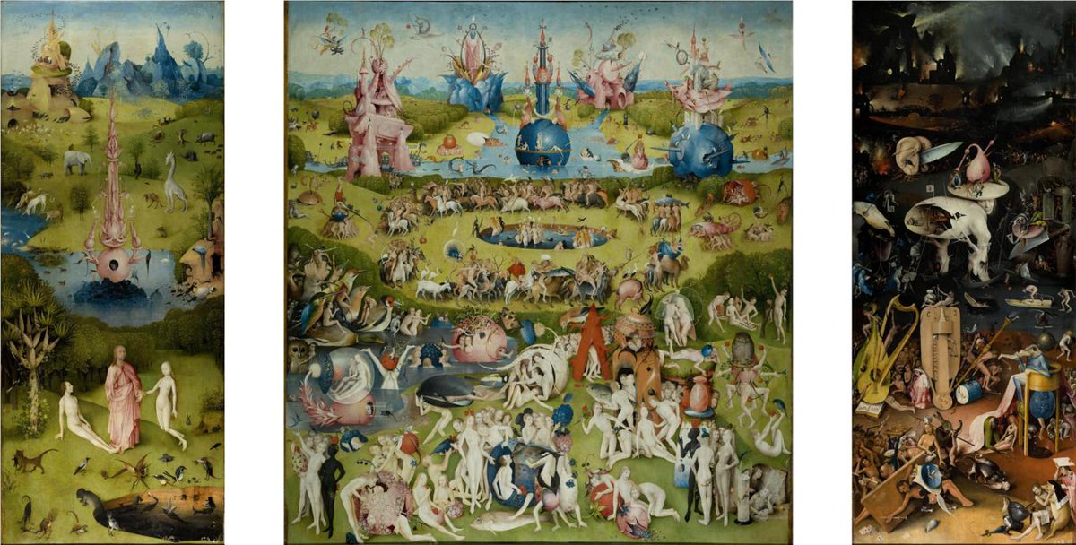 arteaIdia's tweet photo. "The Garden of Earthly Delights" (1510), Hieronymus Bosch (Holanda) - Renacimiento Nórdico https://t.co/QkCHlT5IyQ