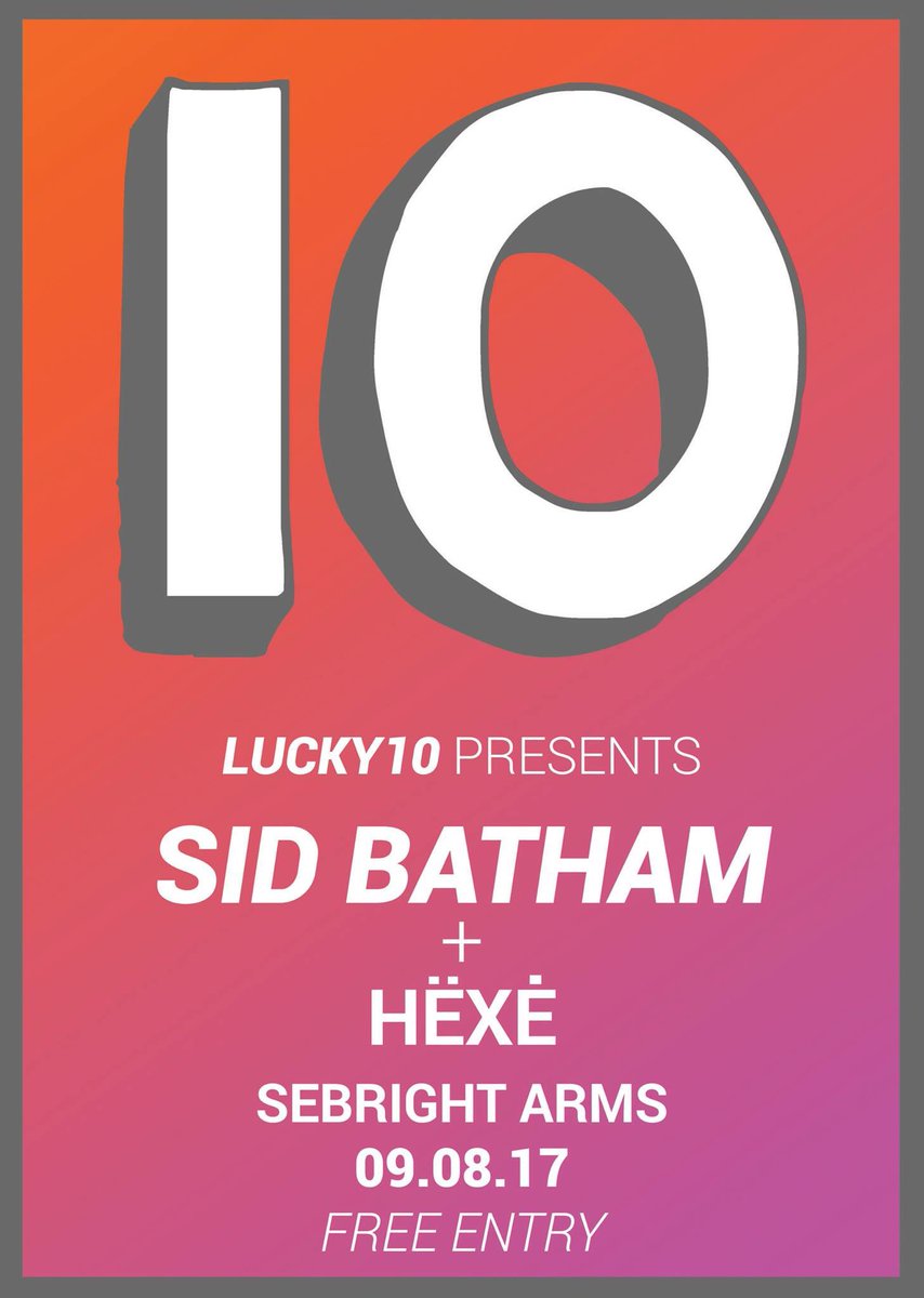 Back at the <a href="/SebrightArms/">Sebright Arms</a> with <a href="/SidBatham/">Sid Batham</a> and <a href="/HexeOfficial/">HËXĖ</a> yessss. FREE tickets via <a href="/dicefm/">DICE</a>. Full info on FB: bit.ly/2uCfOzN