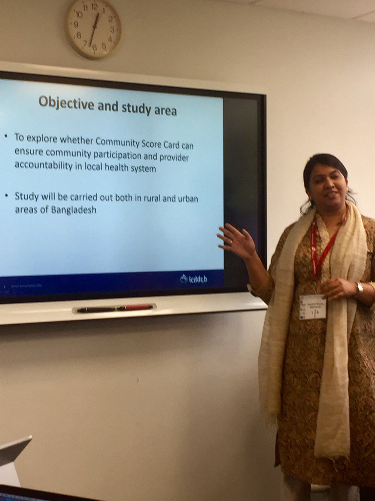 saracbennett's tweet image. Sheila Mahmood describing @futurehealthsys approach to development of community scorecards in Bangladesh #IDSAHE2017