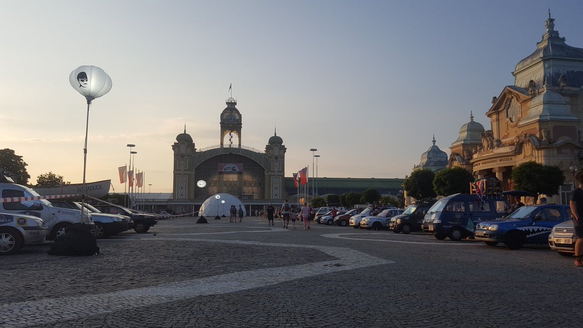 DeadpanDrafters's tweet photo. Sun down at the Czech Out party before a G &amp; T #mongolrally2017 https://t.co/o7ACZr7xn6