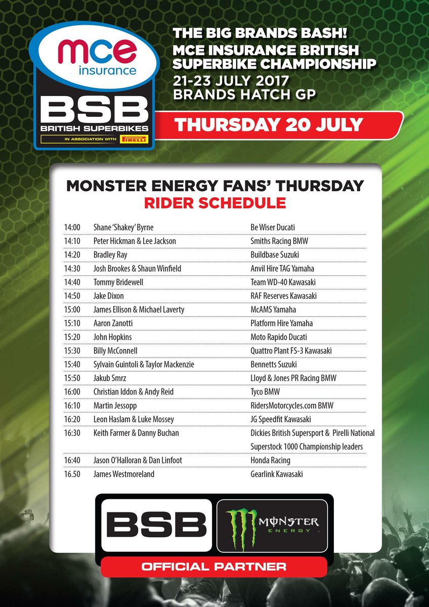 DickiesRacing's tweet photo. Dickies Supersport rider @keithfarmer303 will be on the @MonsterEnergyUK rig at @Brands_Hatch @OfficialBSB tomorrow timetable below https://t.co/ctCBK3p9ZD