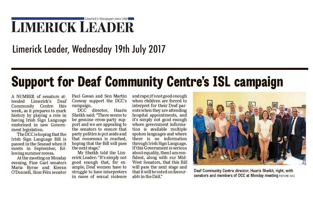 haarissheikh's tweet photo. Thanks to @Limerick_Leader for reporting @ISLrecognition @senatormbyrne @martinconwayfg @kodonnellLK @paul_gavan @jconama_bosco66 #YesToISL https://t.co/ndhKylq9N2