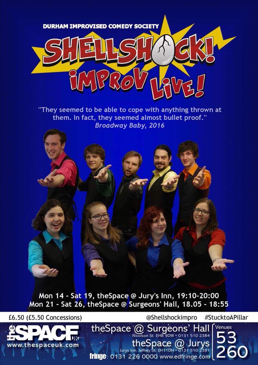 ShellShockImpro's tweet photo. We're excited for #EdFringe17, our ninth run! Join us for a completely improvised show! Tickets and more details at https://t.co/Xjq5WyH8bP https://t.co/SGQ13f08fq