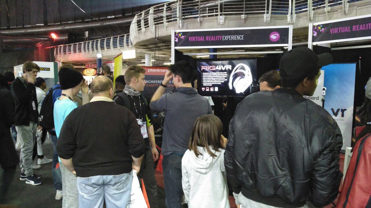 NewReality_SA's tweet photo. The crowd here @MediaTechAfrica is amazing! Waiting to have a VR, AR or MR experience at our stand. #MediaTech2017 #VR #AR https://t.co/jDSkWsIuRj