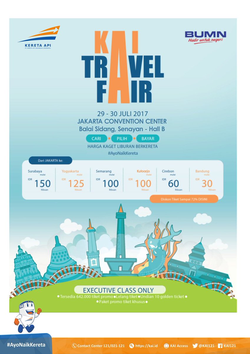 KAI121's tweet photo. 10 hari lagi
•
•
•
isi akhir pekan kalian yang penuh arti, bersama keluarga/kerabat dan orang terkasih.

#KAItravelfair
#KATF
#AyoNaikKereta https://t.co/lp5B8vehhf
