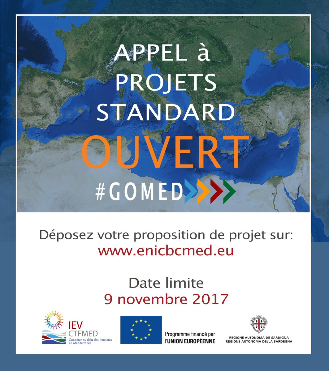 interregnextmed's tweet photo. 1er appel à projets standard lancé: 84.6 M€ pour projets #coopération #EuroMed. Date limite: 9 novembre https://t.co/JjfutNck4U #GOMED https://t.co/e64QcWJkdy