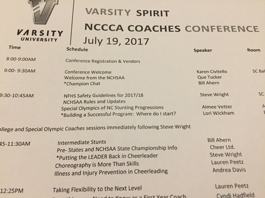 soncstamm's tweet photo. Cheer SDT director Aimee representing@SONC_BeAFan for the first time at @varsitybrands NCCCA Conference! https://t.co/BkdM9knA4P