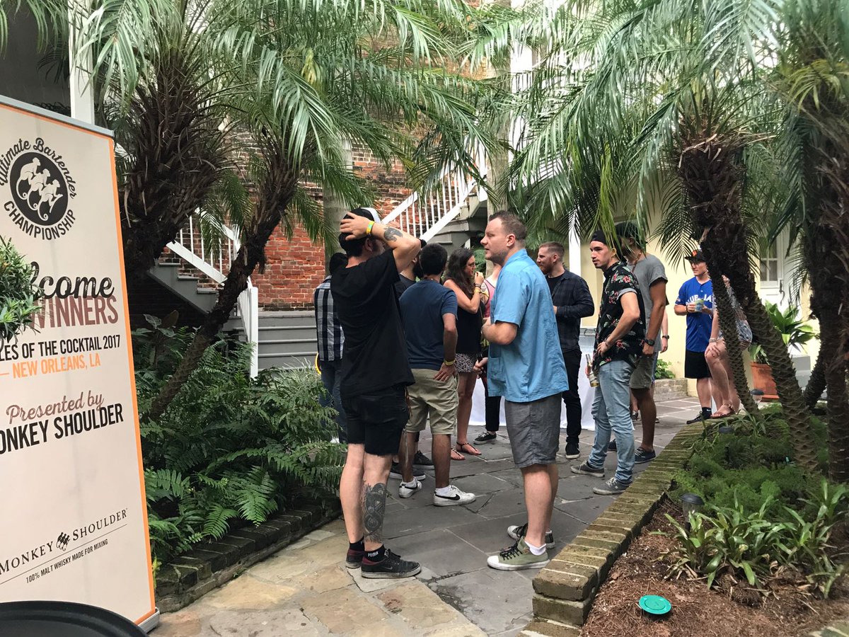 UBartenderChamp's tweet photo. Touchdown in New Orleans for #UBC2017 with our Welcome Mixer at Tales of the Cocktails! #SkillsPayBills https://t.co/g0INMvHBFq