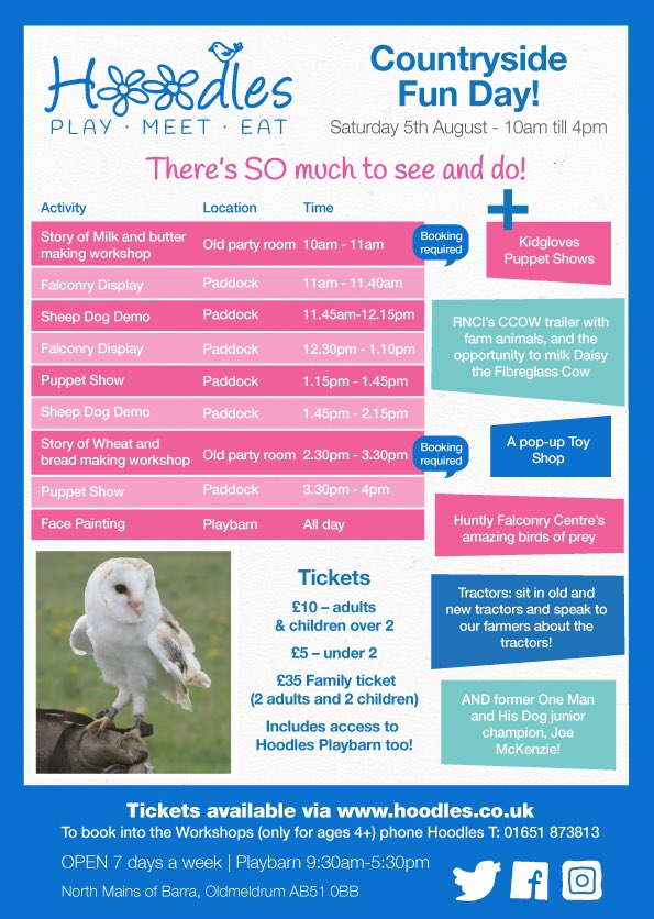 HoodlesPlaybarn's tweet photo. Looking for a fun day out for all the family then we have exactly what you are looking for.......Hoodles Countryside Day. #funforall https://t.co/83nzRiSfph