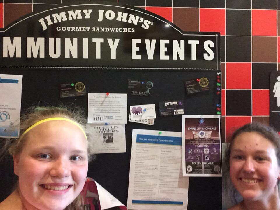 WNHSFlutes's tweet photo. Ashlyn and Megan hit Jimmy Johns! #springcityshowcase @DCIWaukesha https://t.co/sHlZ9UCnSH
