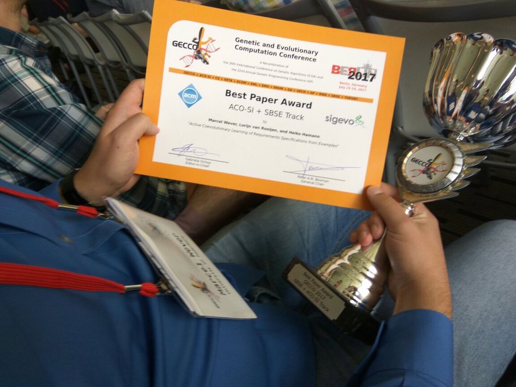 Heiko Hamann (@swarmdynamics) on Twitter photo <a href="/GECCO2017/">GECCO 2017</a> We won! <a href="/GECCO2017/">GECCO 2017</a> We won!