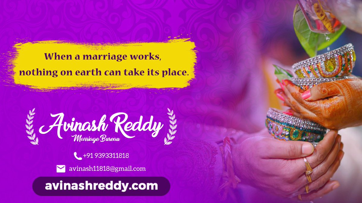 avinash11818's tweet photo. Avinash Reddy Marriage Bureau
For Appointment- +91 9393311818, 9848011818
#reddymarrigaebureau #talambralu #Pellipandiri https://t.co/0ekG0tFWyf