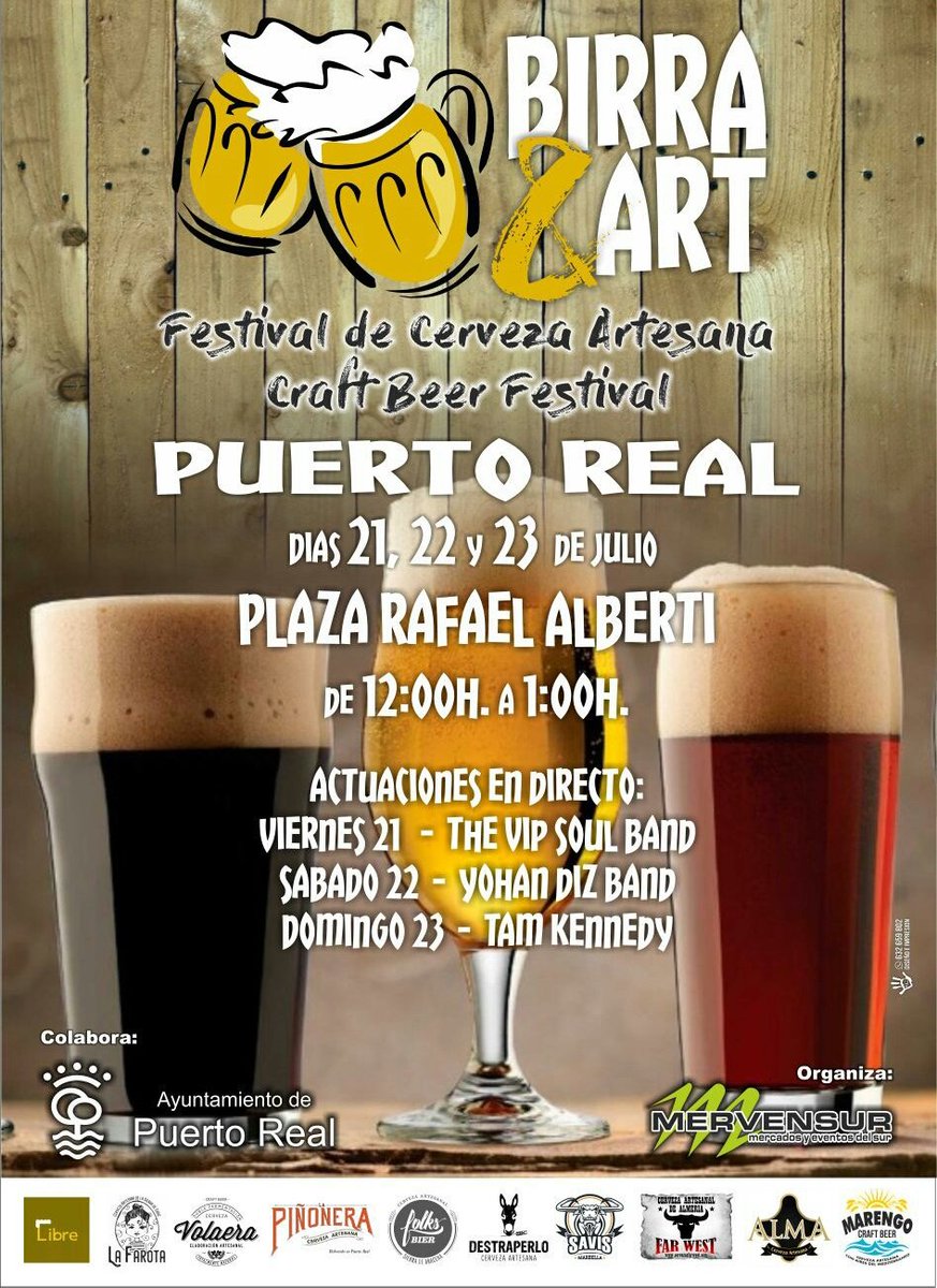 Este fin de semana estaremos en el festival de #cervezaartesana de #PuertoReal en plaza Rafael Alberti, os esperamos! #BuscaTuLibre #cerveza