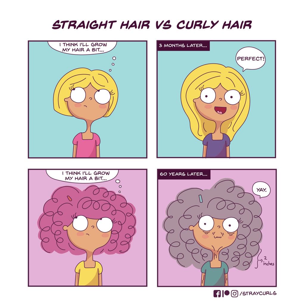 Angela Mary On Twitter Growing Straight Hair Vs Growing Curly