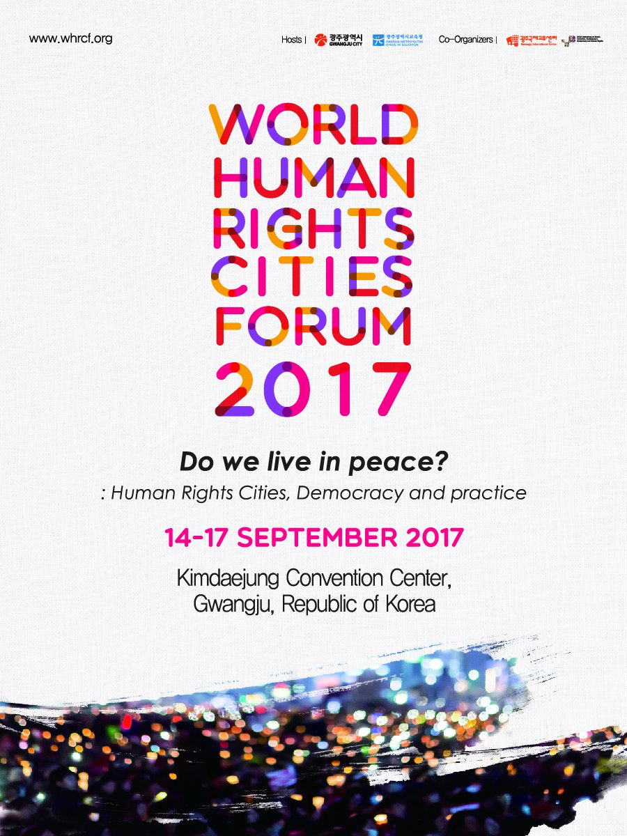 Le #WHRCF2017 se tiendra à Gwangu en septembre ➡️ Un carrefour incontournable sur #DroitsHumains &amp; #DémocratieLocale uclg-cisdp.org/fr/actualites/…