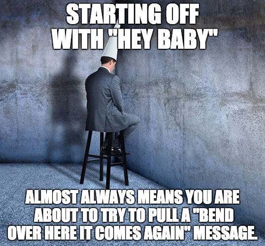 WeArePSgroup's tweet photo. #providersafety #clientscreening #slobbyists virtually every time you start off with "hey baby" it means you are about to pull something https://t.co/3RX5fgYlal