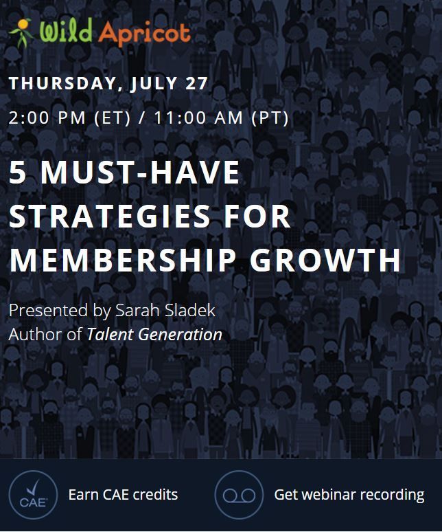 XYZUniversity's tweet photo. Looking to grow membership? Learn the strategies at the @WildApricot Expert Webinar with @SarahSladek #Associations https://t.co/hHCWiuwndH https://t.co/jEbqyxI8c4