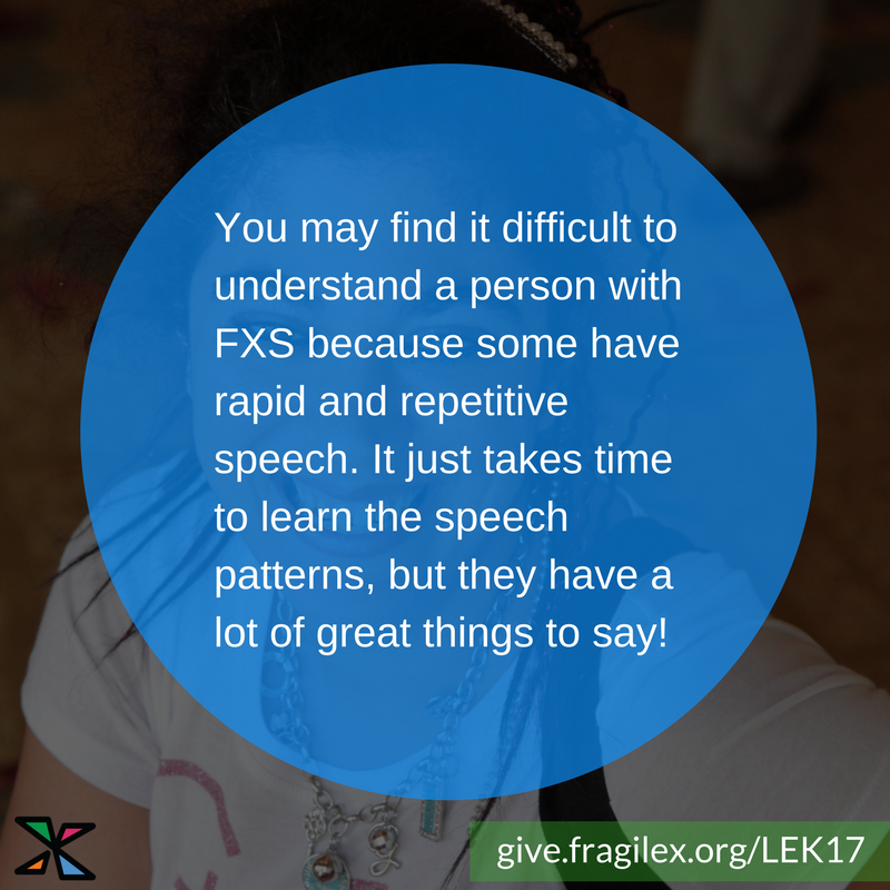 NFXFoundation's tweet photo. People with #FragileX syndrome are fun, interesting and caring folks who have a lot to say! https://t.co/1s0sfc0Yjr
