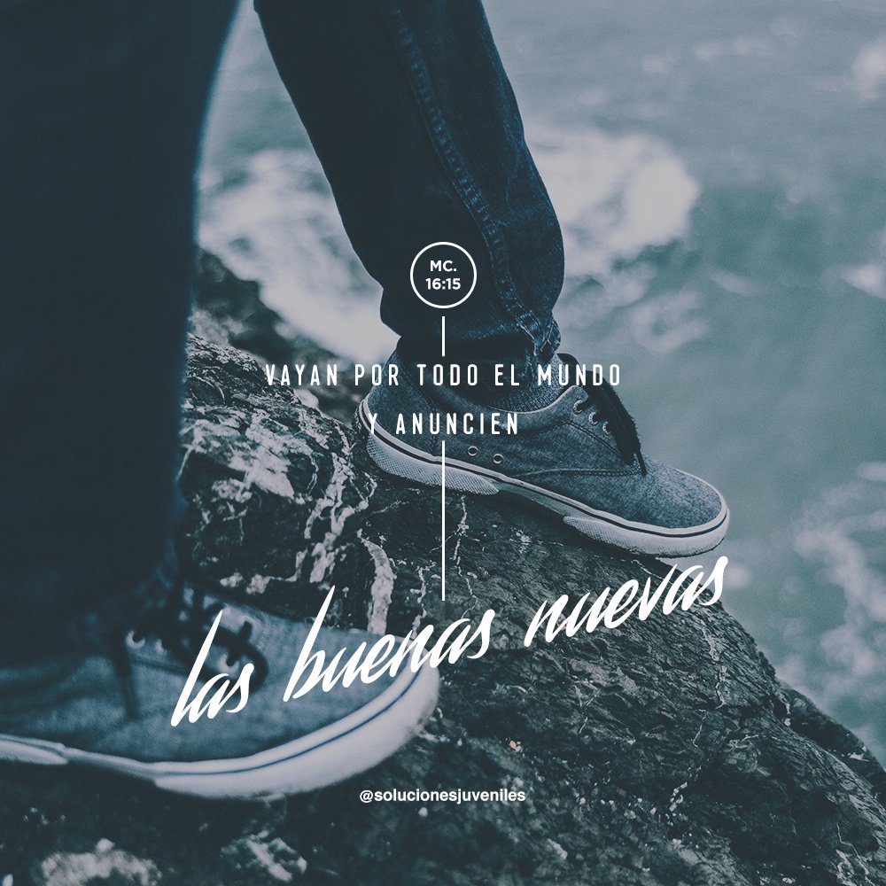 SolucionesMovim's tweet photo. Vayan por todo el mundo y anuncien las buenas nuevas a toda criatura. Marcos 16:15 #DevocionalSJ https://t.co/m36KX8ow6h