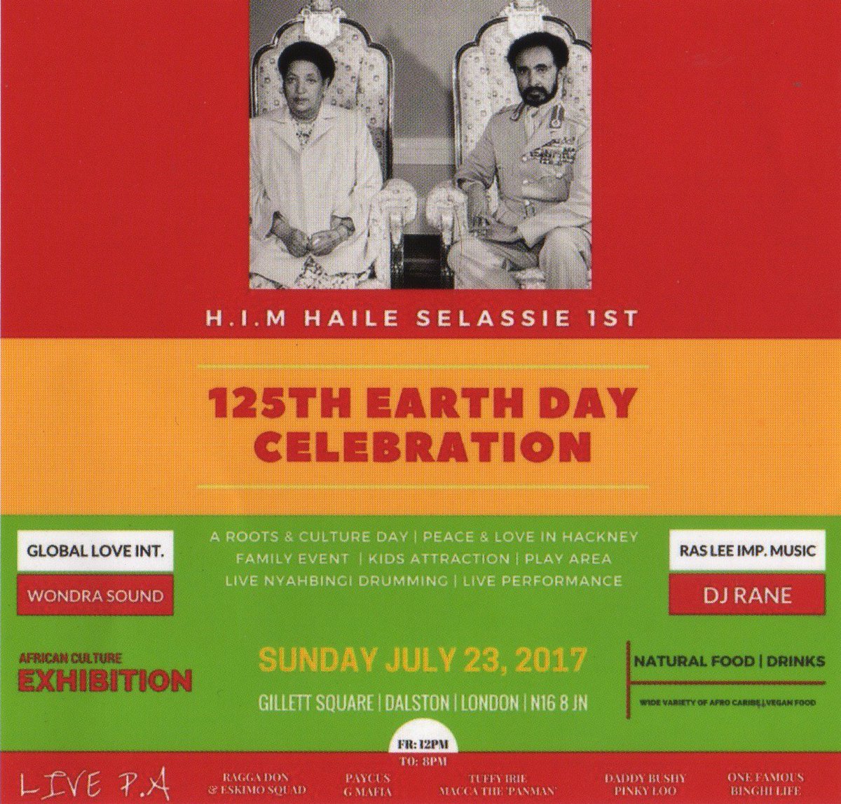 Come down to our Haile Selassie 125th Earth Day Celebration! Next Sunday! Gillett Square! Free! bit.ly/2uCpVoo