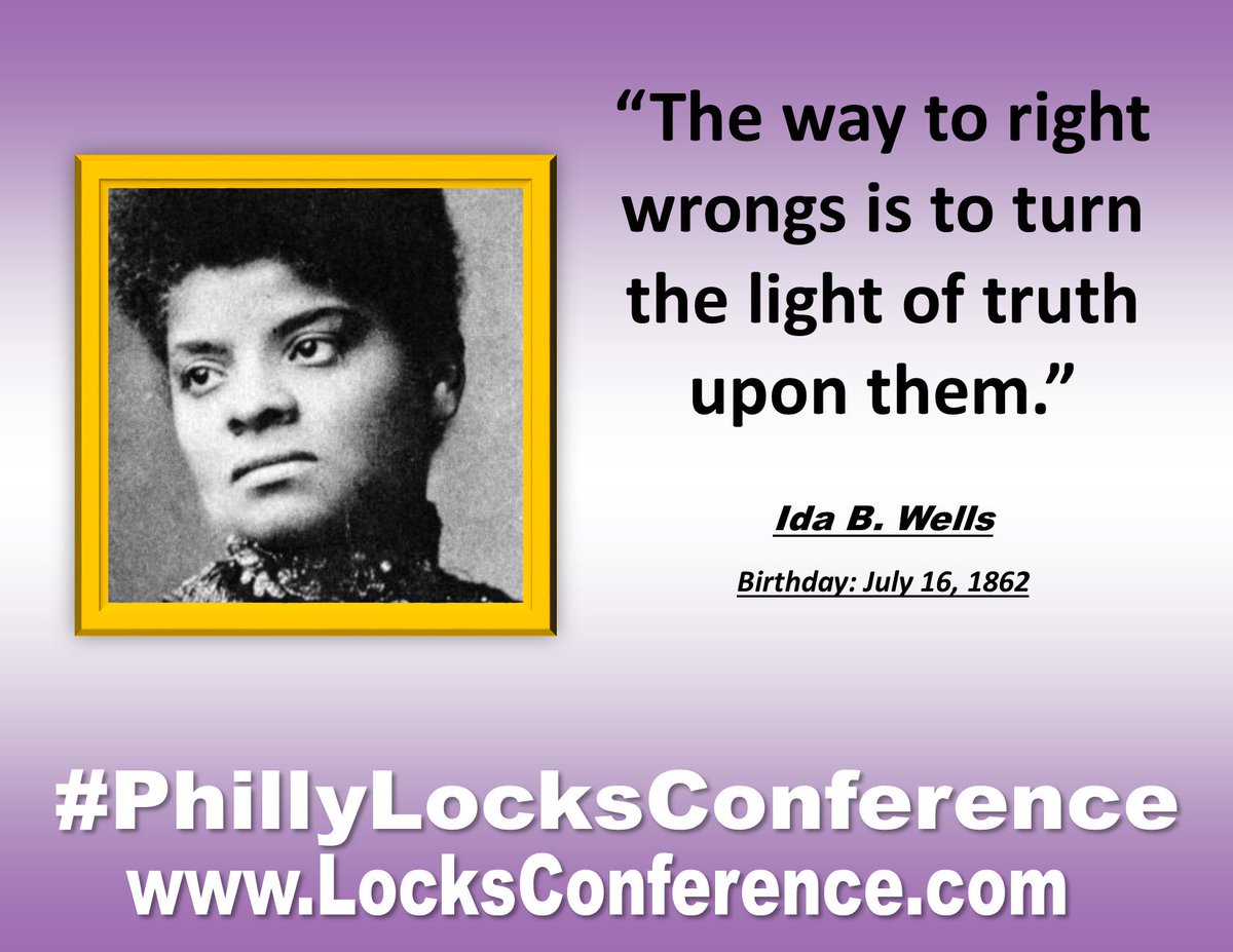 PhillyLocksConf's tweet photo. Honoring Ida B. Wells for extraordinary contributions to our-story and our legacy! #PhillyLocksConference https://t.co/t7bNrSIU5A