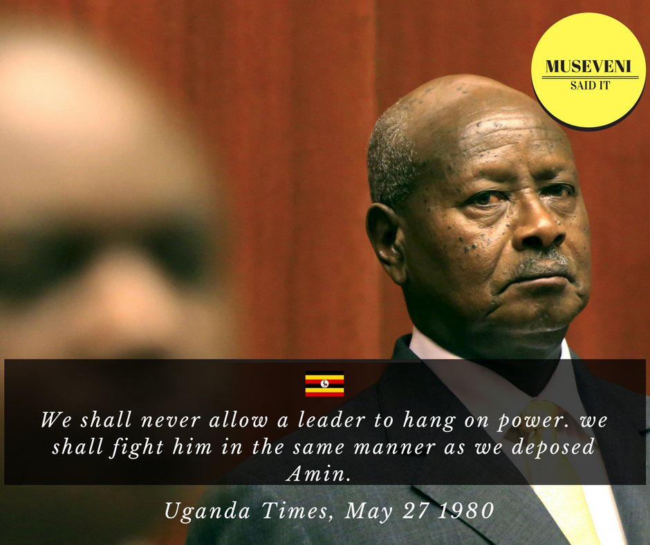 ShawnMubiru's tweet photo. #M7SaidIt: We shall never allow a leader to hang on power. we shall fight him in the same manner as we deposed Amin. #LiftingAgeLimit https://t.co/mqEC8mQPaP