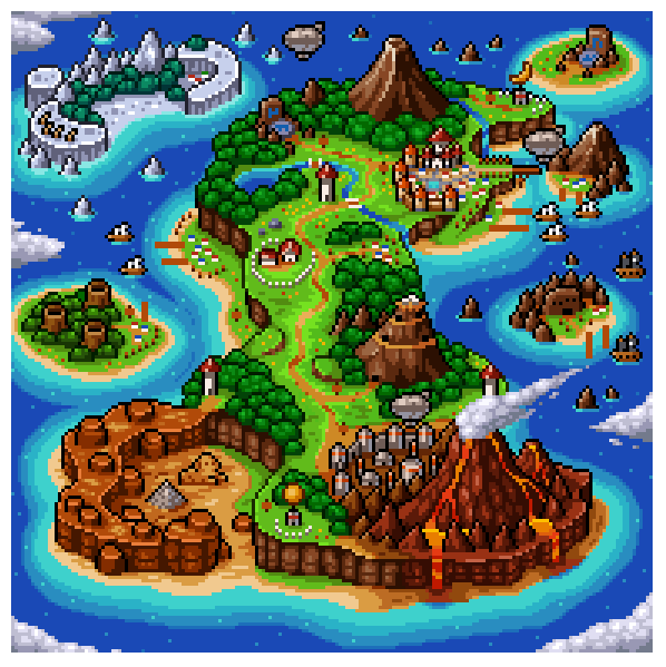 ひこてる 192x192のワールドマップみたいなの ドット絵 Pixelart