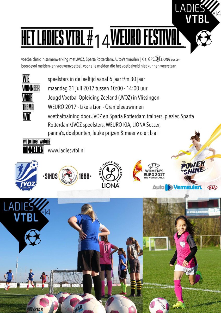 Join2B's tweet photo. Activiteit⚽️ @LadiesVTBL14 ism #SpartaRotterdam &amp; #JVOZ trainers 
#meidenvoetbal #vrouwenvoetbal
info &amp; aanmelden 
https://t.co/k4pV1eDfxe https://t.co/jstKMrIEmW
