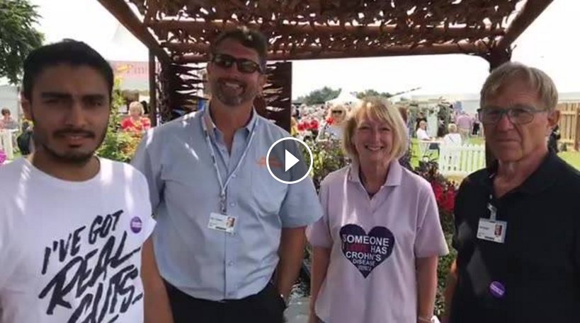 CrohnsColitisUK's tweet photo. VIDEO: Moeed and Denise give a quick tour of the award winning #Crohns Garden: https://t.co/EbpJW2Avns #RHSTatton #FacingFearFindingHope https://t.co/eZcbxINiix