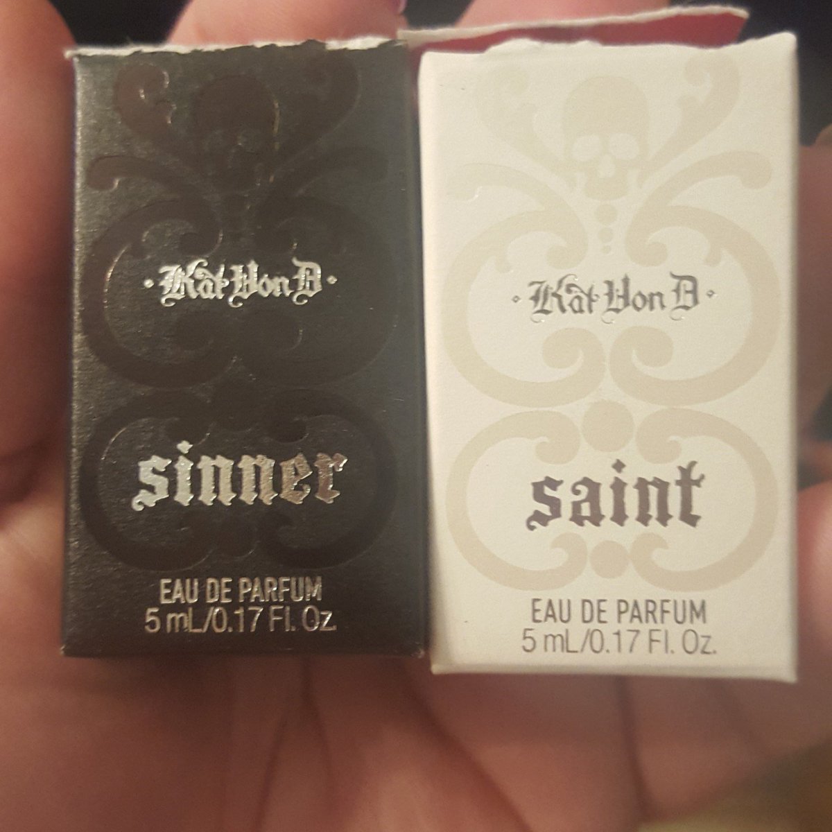 brown_meld's tweet photo. received these perfumes for a free trial. the saint scent is more me! https://t.co/SdjZ5XBwvM